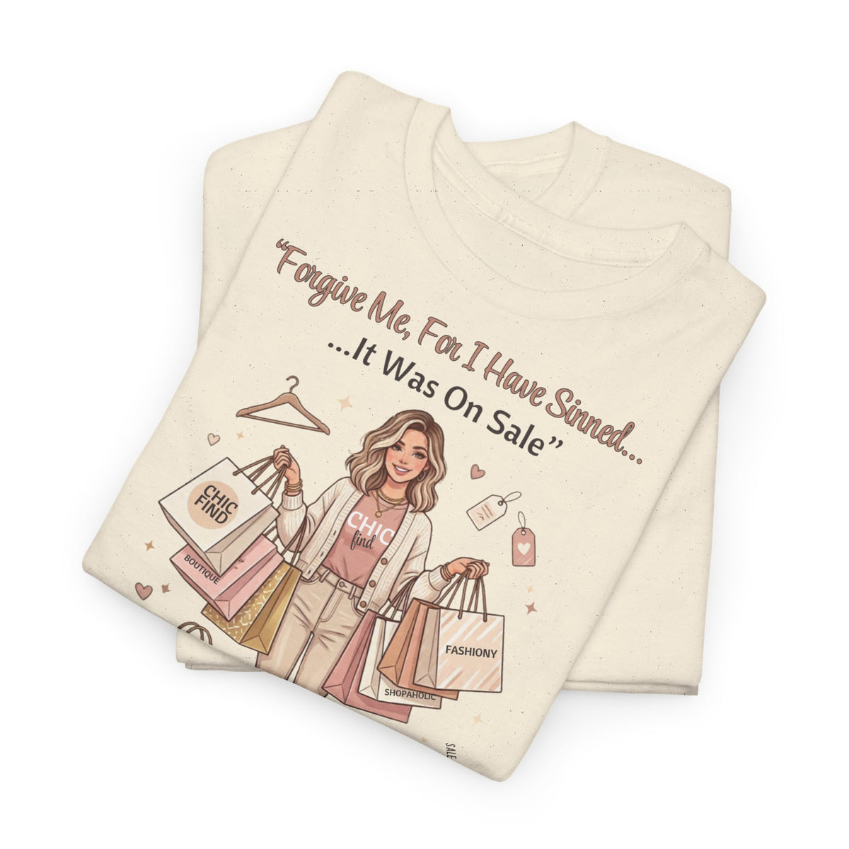 Unisex Heavy Cotton Tee, Forgive Me For I Have Sinned Funny Shopping Shirt, It Was On Sale Tee, Shopaholic Shirt, Retail Therapy Tee, Cute Fashion Shirt