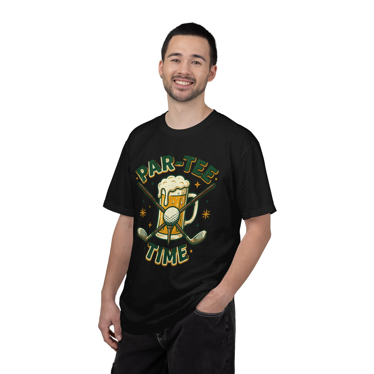 Unisex Garment-Dyed T-shirt, unny Par-Tee Time Golf Beer Shirt, Golf Lover Gift, Drinking and Golfing T-Shirt