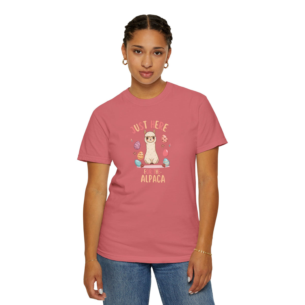 Unisex Garment-Dyed T-shirt, here for the alpaca