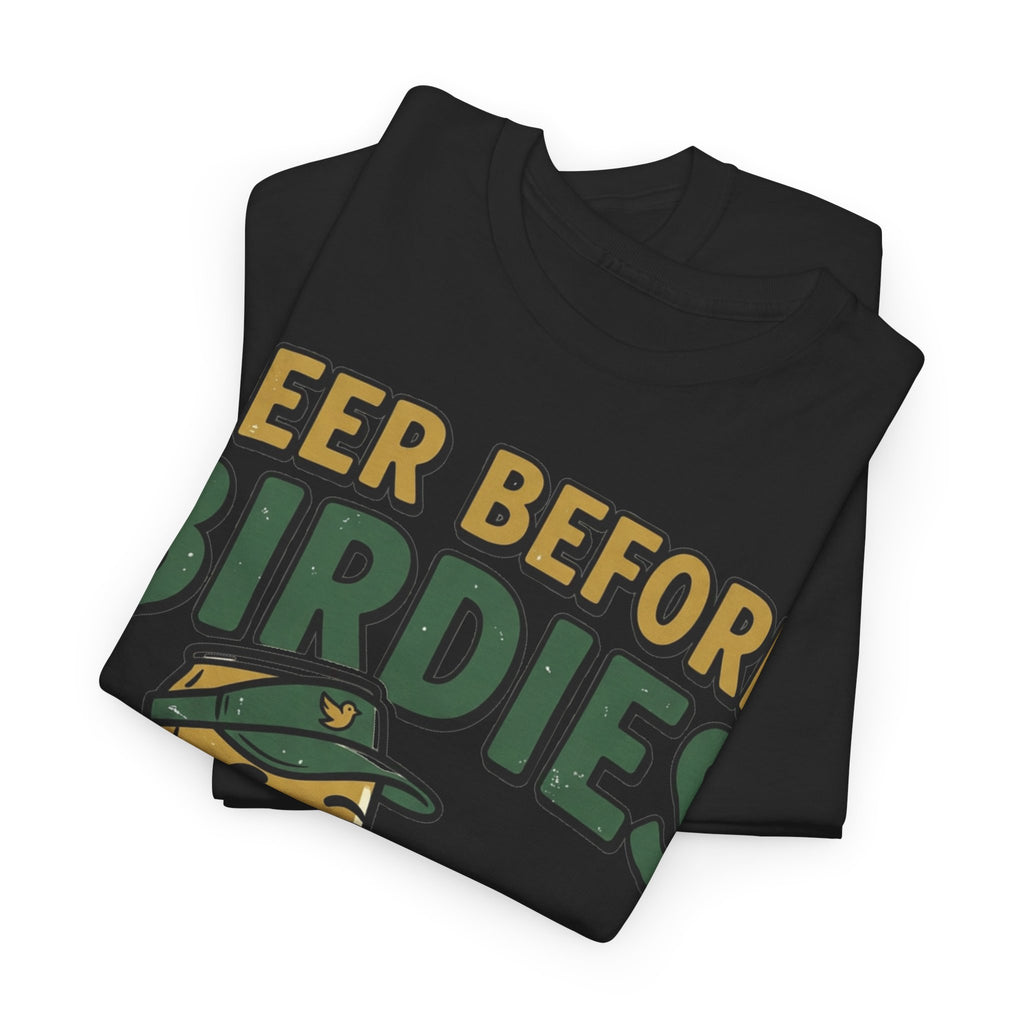 Unisex Heavy Cotton Tee, Beer Before Birdies Shirt, Funny Golfing T-Shirt, Beer Lover Gift for Golfers