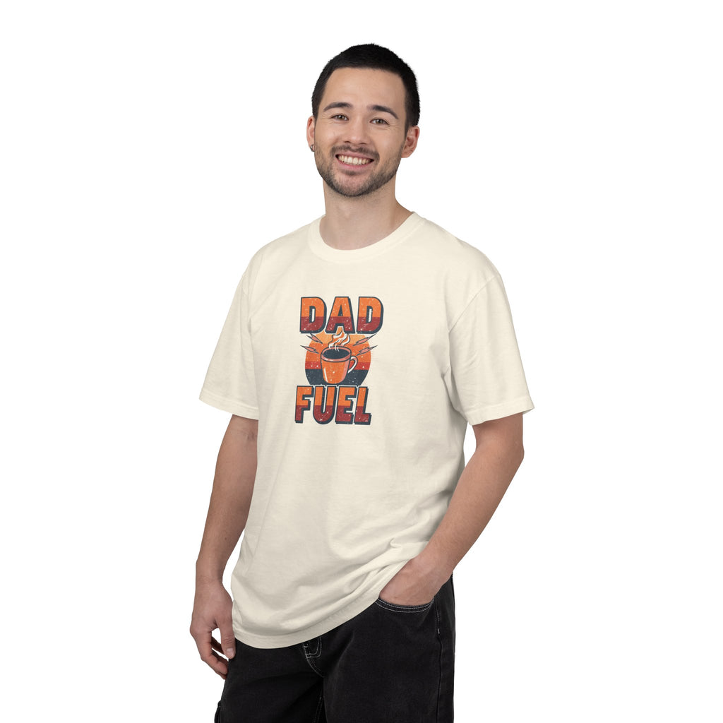 Unisex Garment-Dyed T-shirt,Dad Fuel Coffee Shirt, Funny Coffee Dad Shirt, Father’s Day Gift