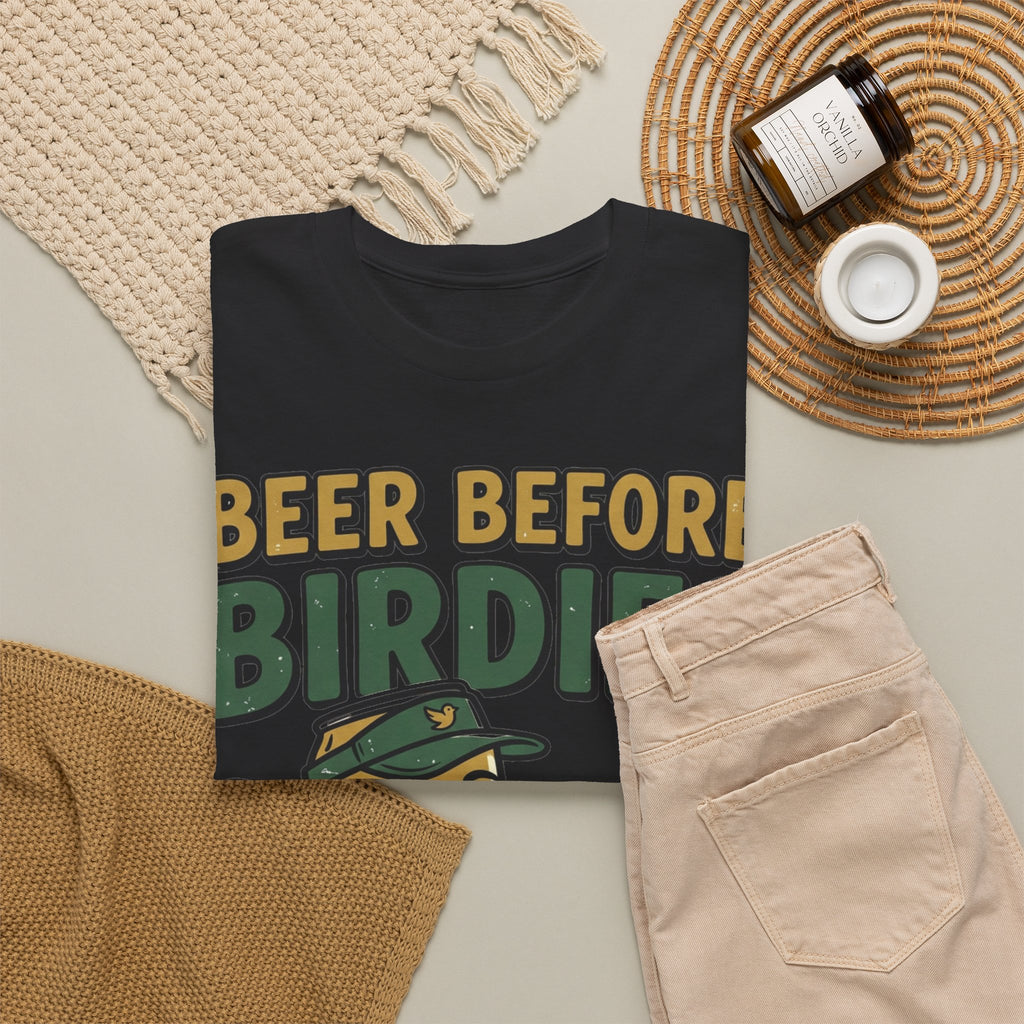 Unisex Heavy Cotton Tee, Beer Before Birdies Shirt, Funny Golfing T-Shirt, Beer Lover Gift for Golfers