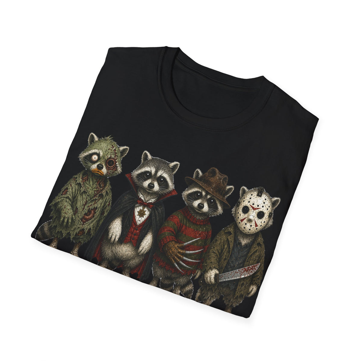 Unisex Softstyle T-Shirt, raccoon halloween
