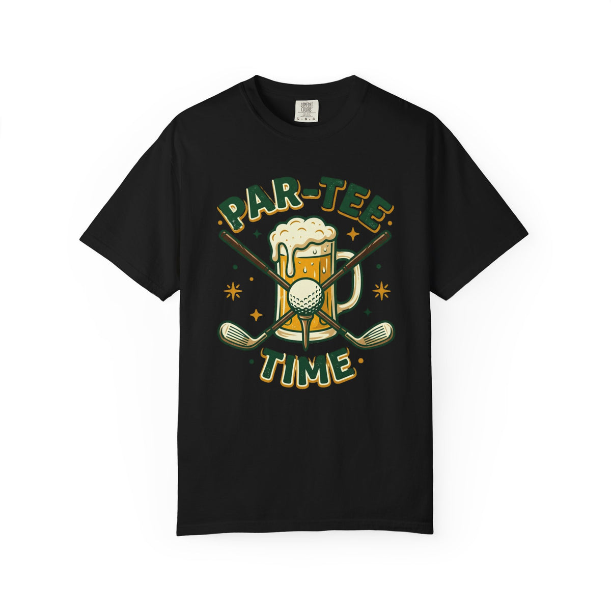 Unisex Garment-Dyed T-shirt, unny Par-Tee Time Golf Beer Shirt, Golf Lover Gift, Drinking and Golfing T-Shirt