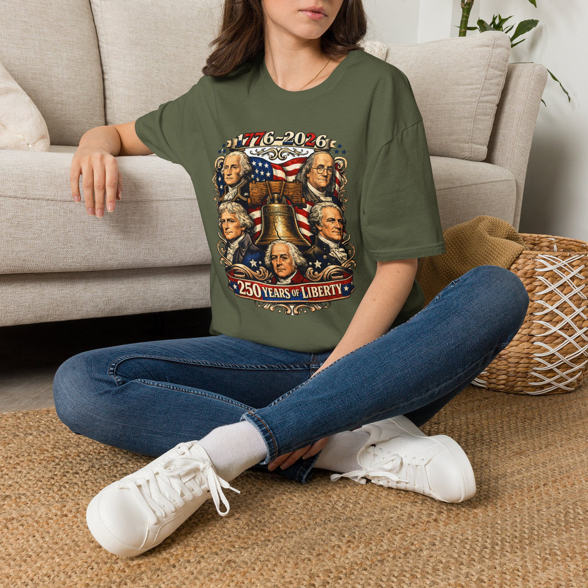 Unisex Softstyle T-Shirt, 250 Years of Liberty Shirt, Founding Fathers Tee, America 1776 2026 Patriotic T-Shirt