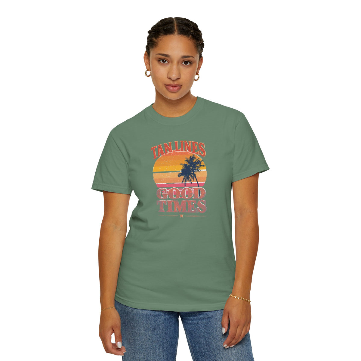 Unisex Garment-Dyed T-shirt, tan lines good times