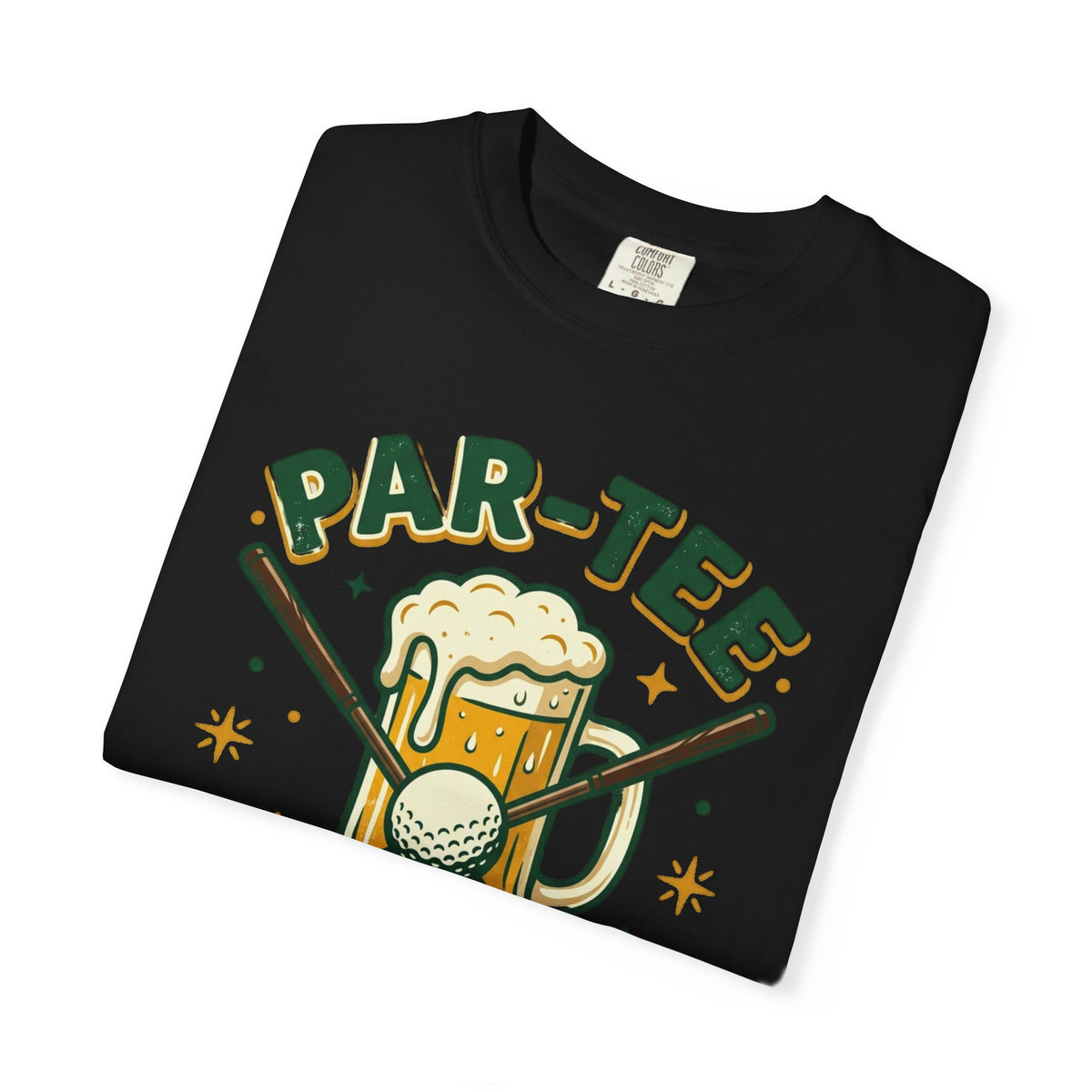 Unisex Garment-Dyed T-shirt, unny Par-Tee Time Golf Beer Shirt, Golf Lover Gift, Drinking and Golfing T-Shirt