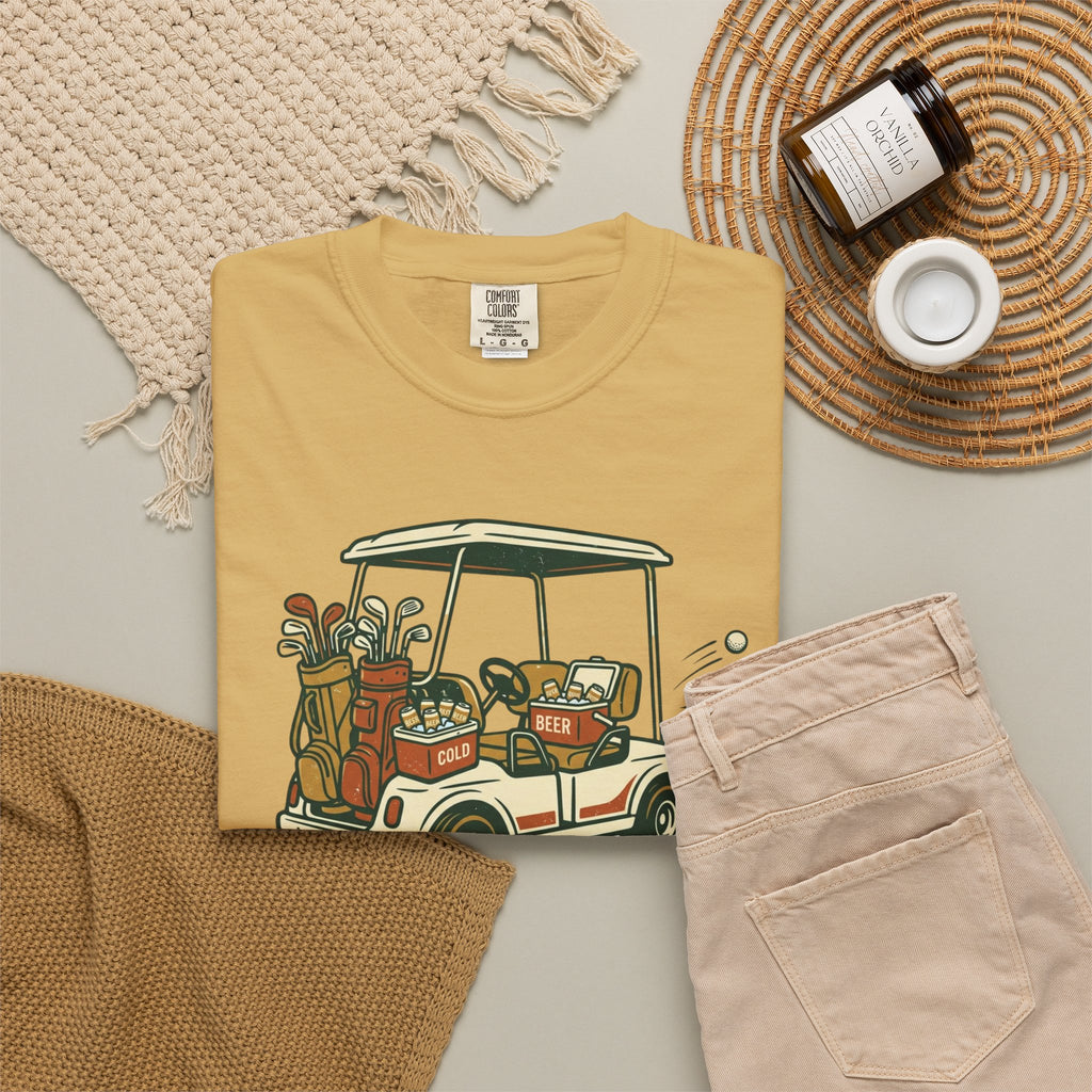 Unisex Garment-Dyed T-shirt, Funny Golf Cart Beer Shirt, My Own Cart My Own Beer, Golfer Gift T-Shirt