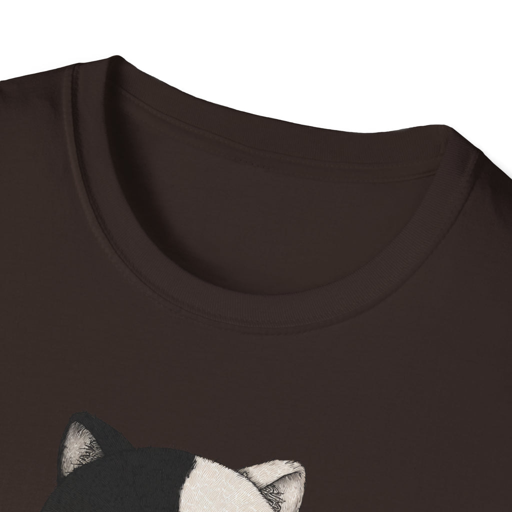 Unisex Softstyle T-Shirt, Cat eating Ramen