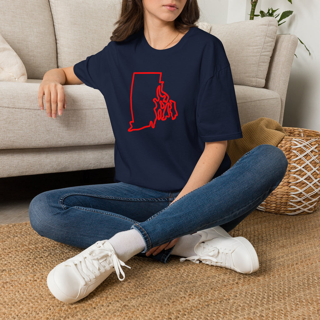 Unisex Softstyle T-Shirt, map of Rhode Island