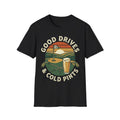 Unisex Softstyle T-Shirt, Good Drives and Cold Pints Shirt, Vintage Golf Beer T-Shirt, Golf Trip Gift