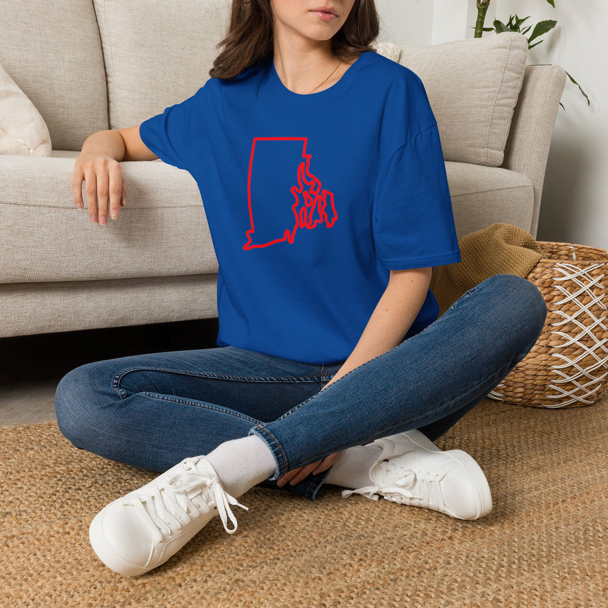 Unisex Softstyle T-Shirt, map of Rhode Island