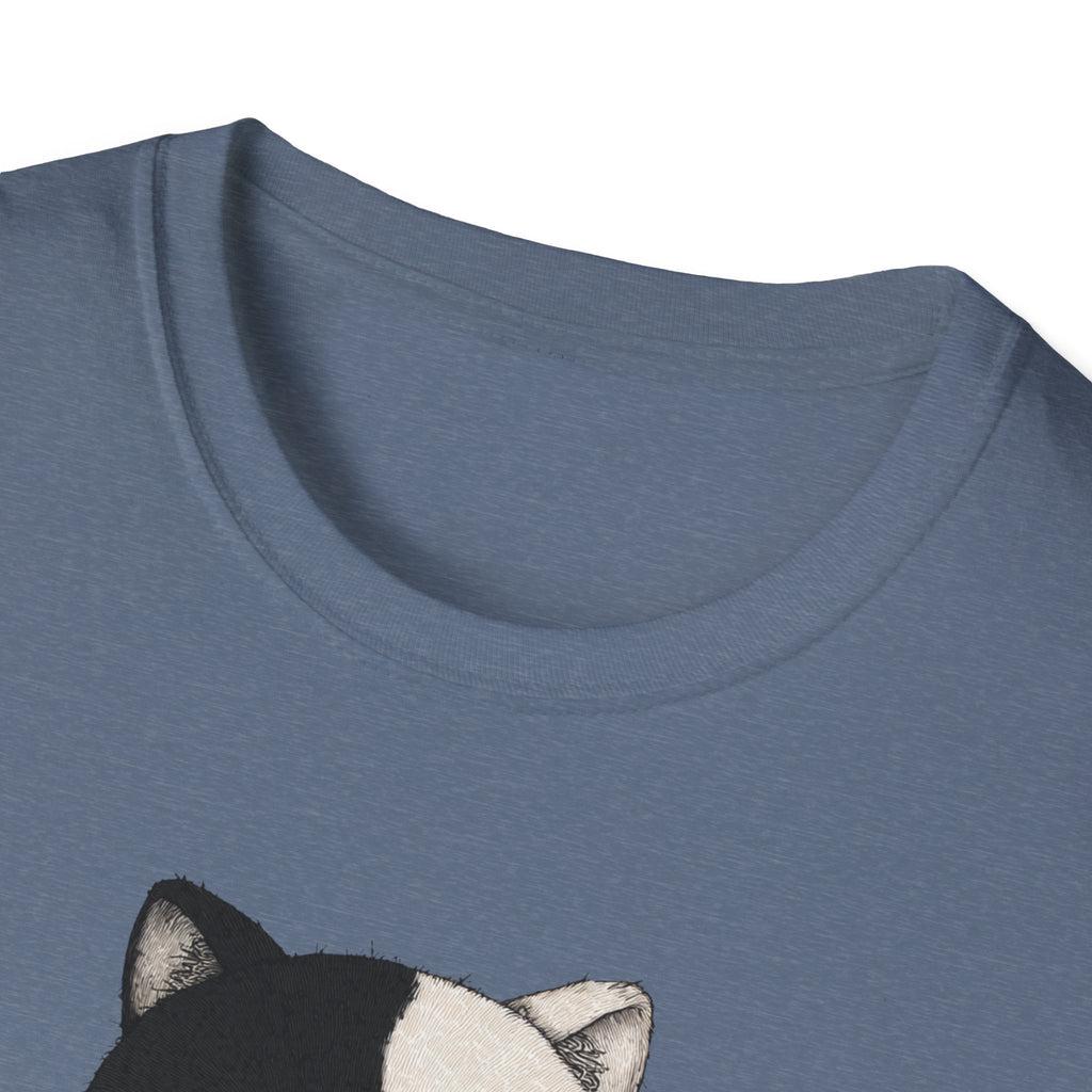 Unisex Softstyle T-Shirt, Cat eating Ramen