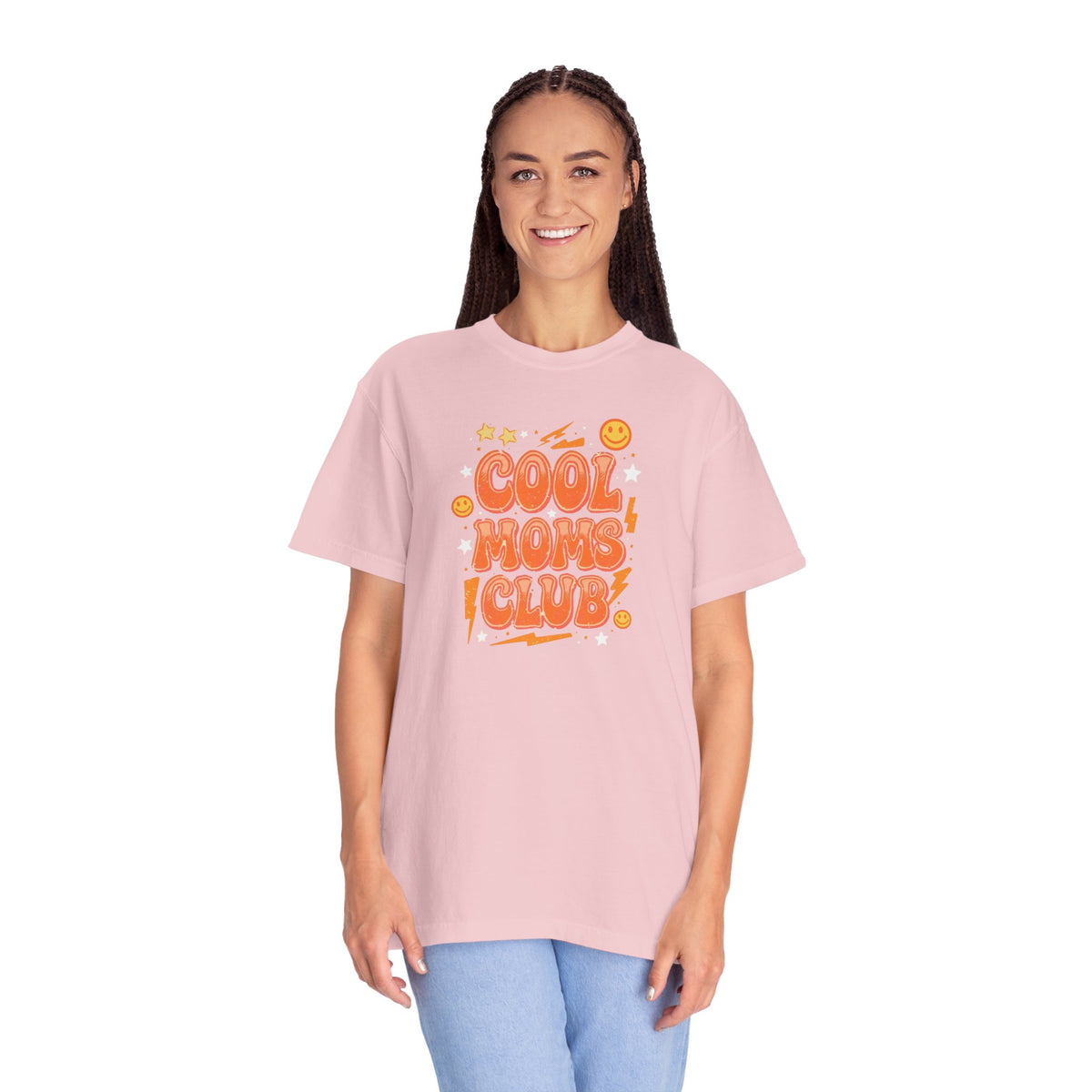 Unisex Garment-Dyed T-shirt, Cool Moms Club Retro Shirt, Funny Mom Shirt, Trendy Mama Tee, Mother’s Day Gift