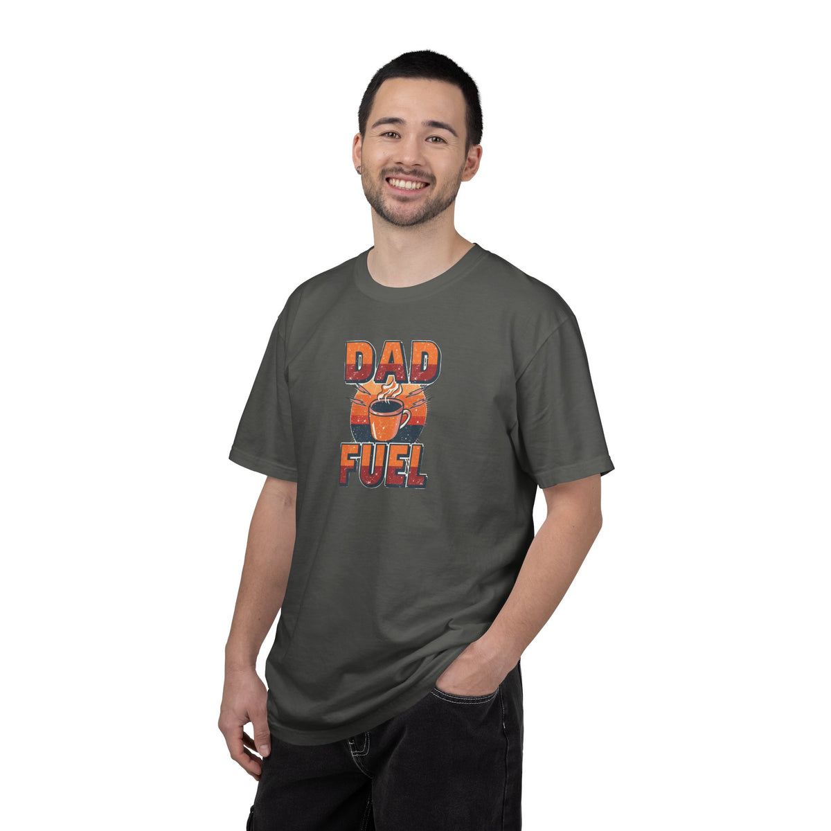 Unisex Garment-Dyed T-shirt,Dad Fuel Coffee Shirt, Funny Coffee Dad Shirt, Father’s Day Gift