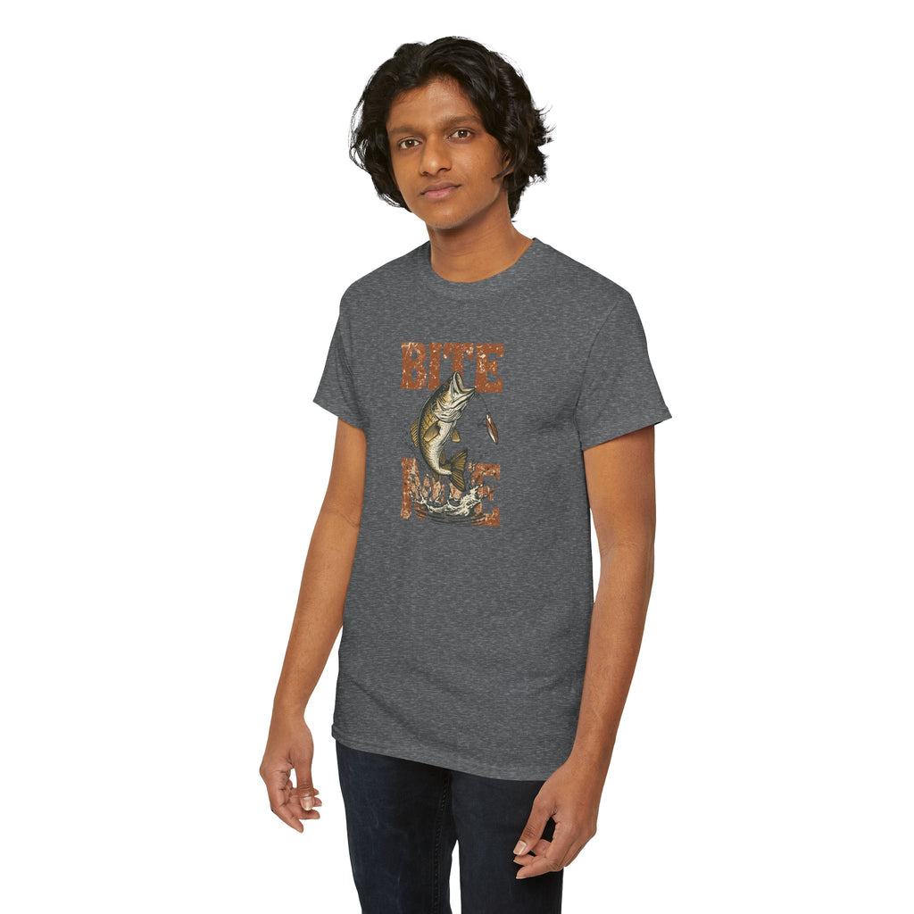 Unisex Heavy Cotton Tee, bass fishing, bite me shirt