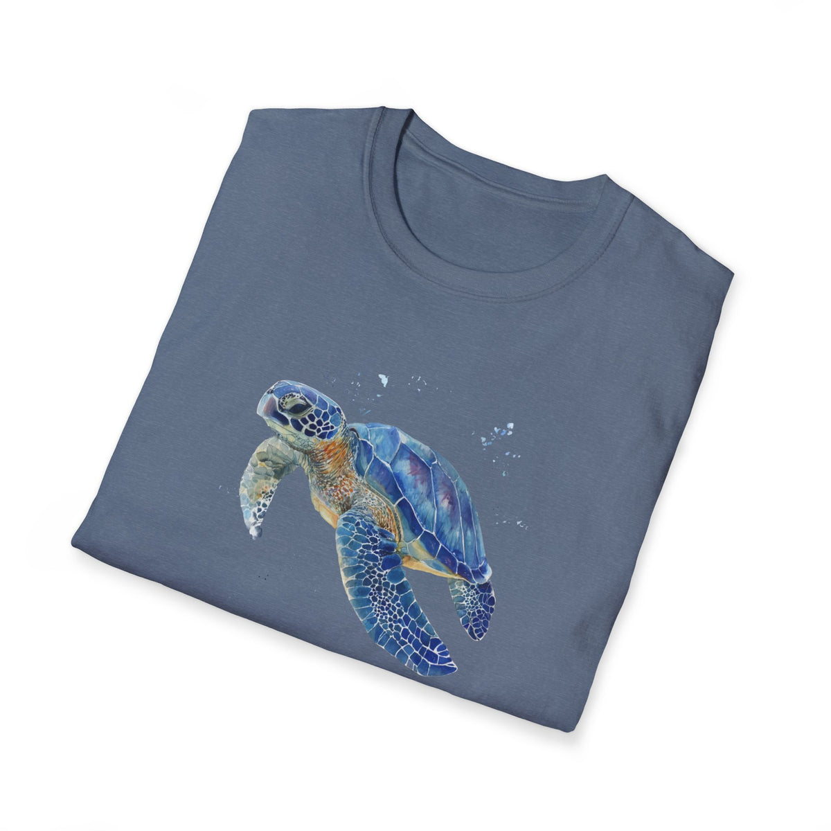 Unisex Softstyle ,T-Shirt Water Color Sea Turtle