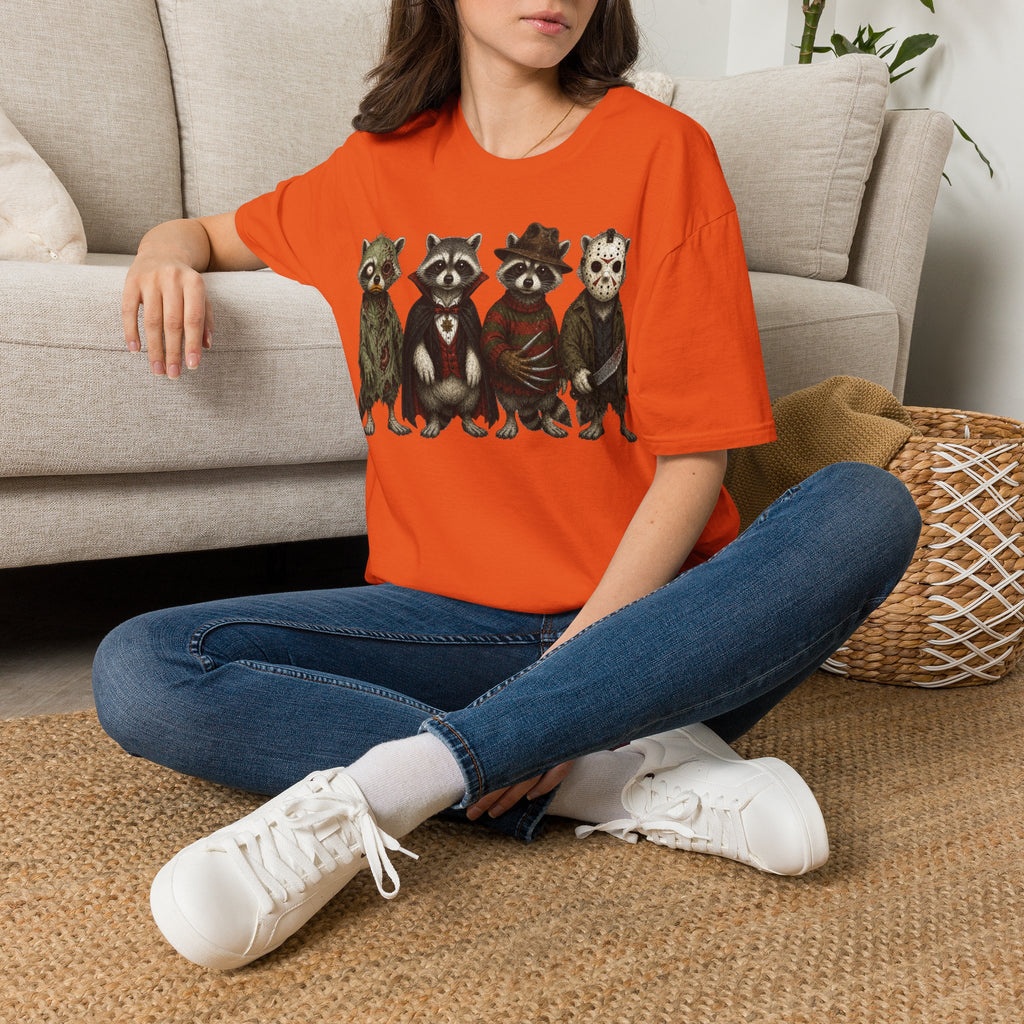 Unisex Softstyle T-Shirt, raccoon halloween
