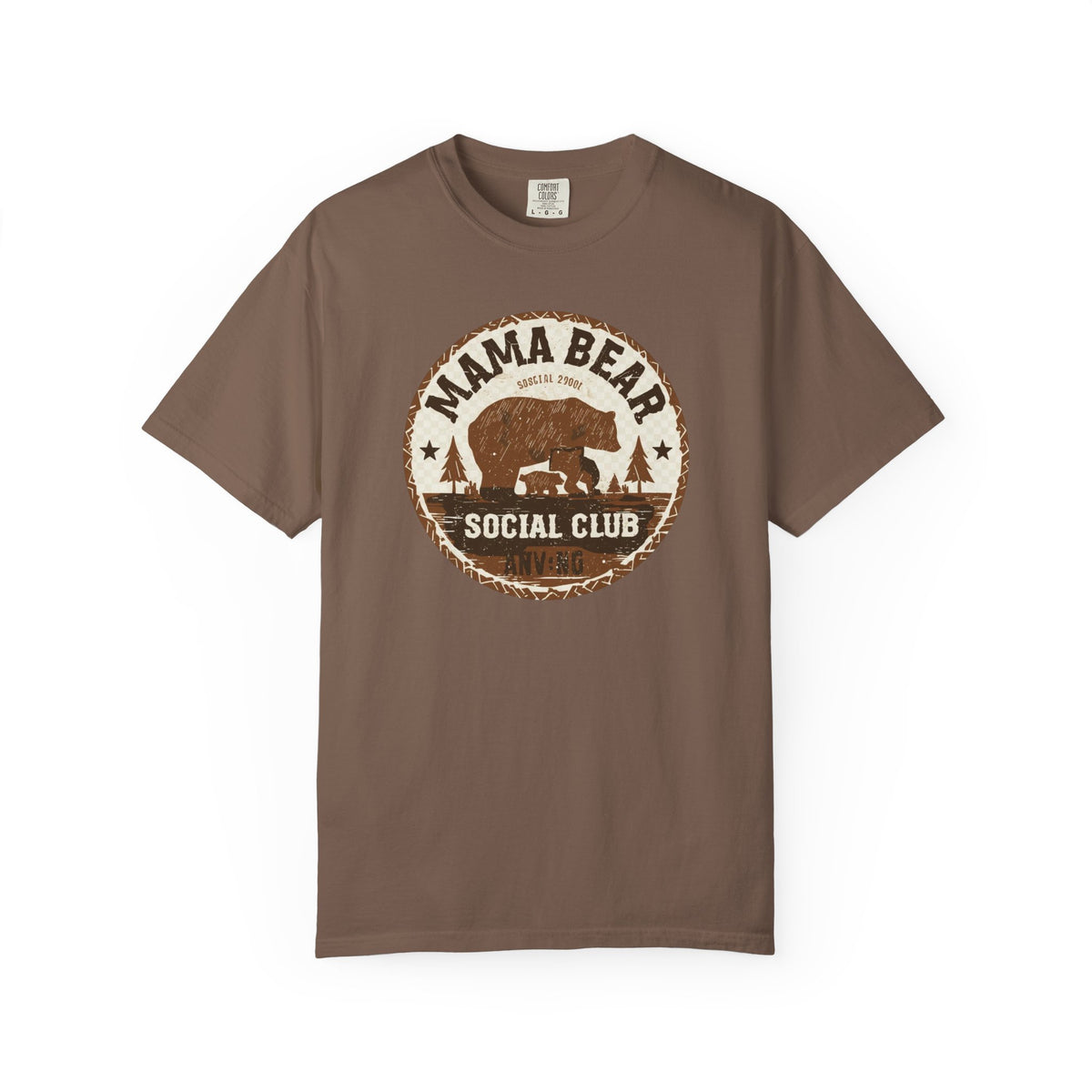 Unisex Garment-Dyed T-shirt, Mama Bear Social Club Shirt, Mama Bear Tee, Cute Mom Gift