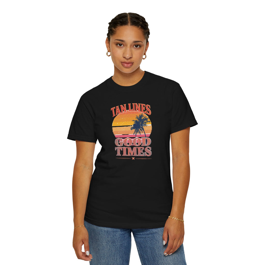 Unisex Garment-Dyed T-shirt, tan lines good times