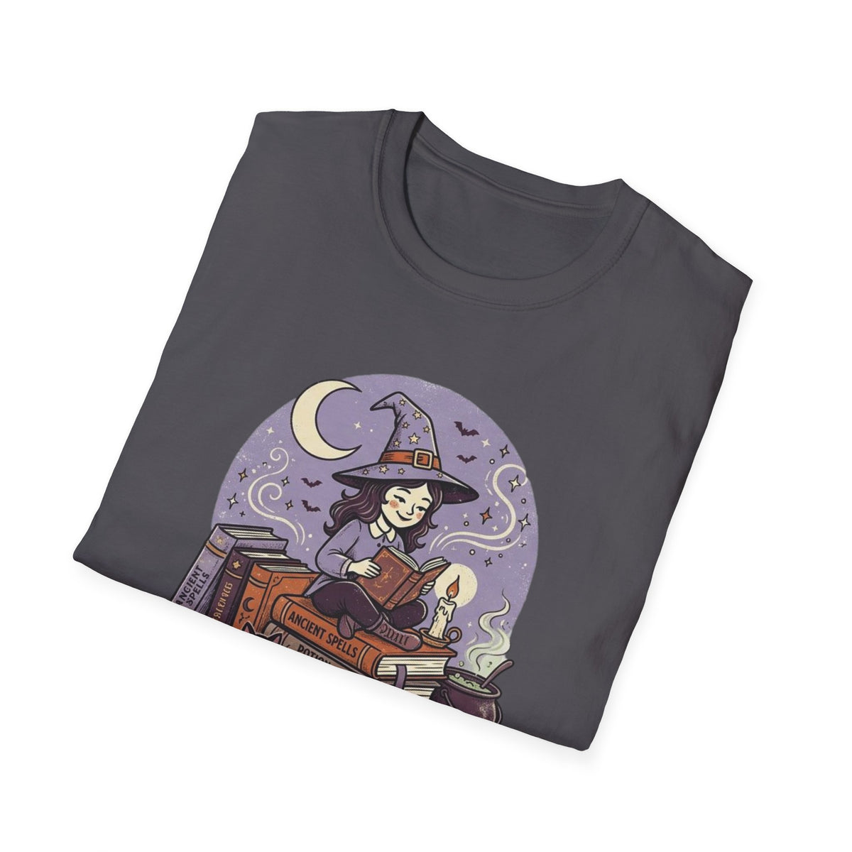 Unisex Softstyle T-Shirt, Witch Reading Halloween Shirt, I'd Rather Be Reading Tee, Witchy Book Lover Shirt, Spooky Season Bookworm Gift