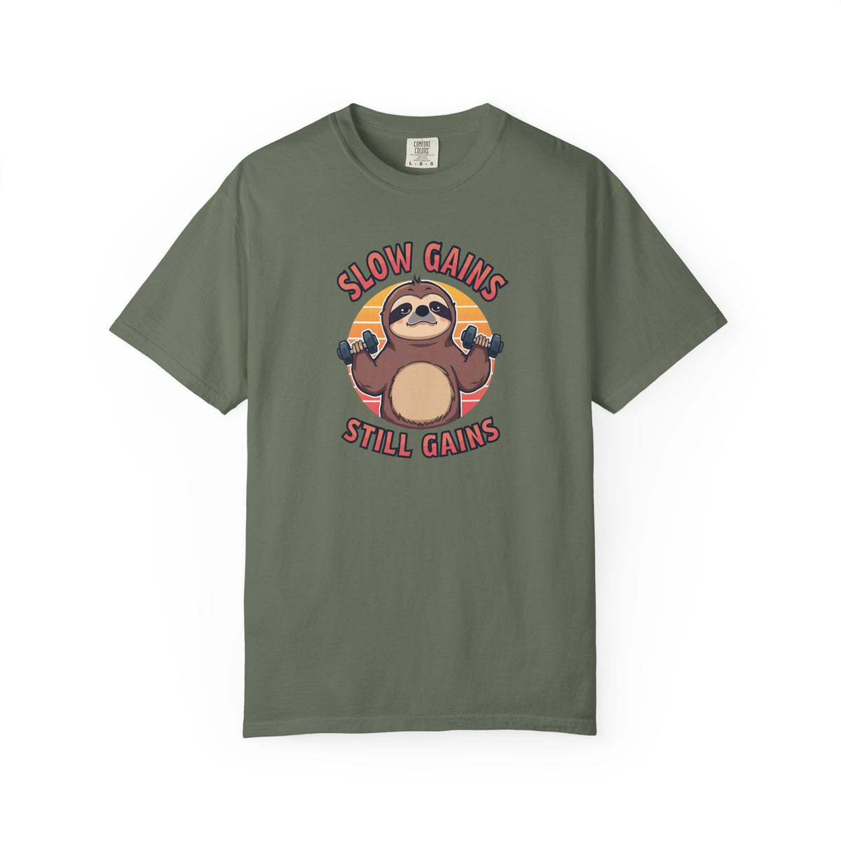 Unisex Garment-Dyed T-shirt, sloth workout