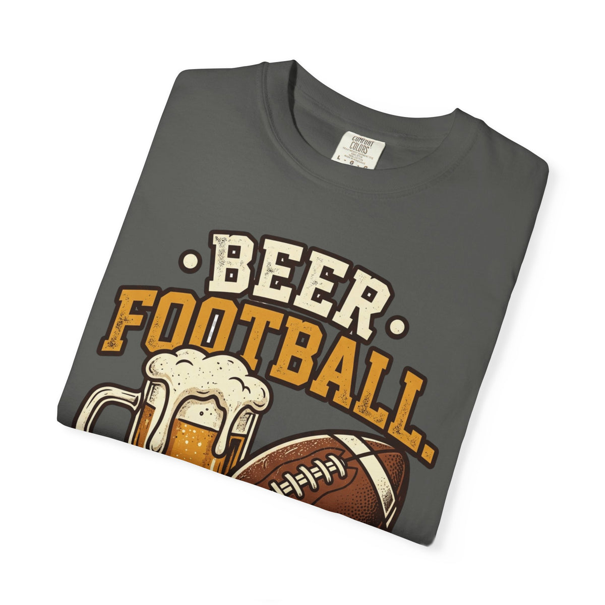 Unisex Garment-Dyed T-shirt,Beer Football Good Times Shirt, Funny Football Beer Tee, Game Day Drinking Shirt, Vintage Tailgate Shirt, Football Fan Gift
