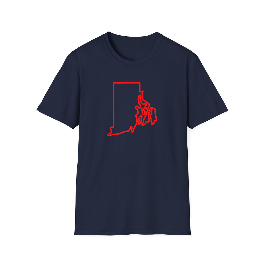 Unisex Softstyle T-Shirt, map of Rhode Island