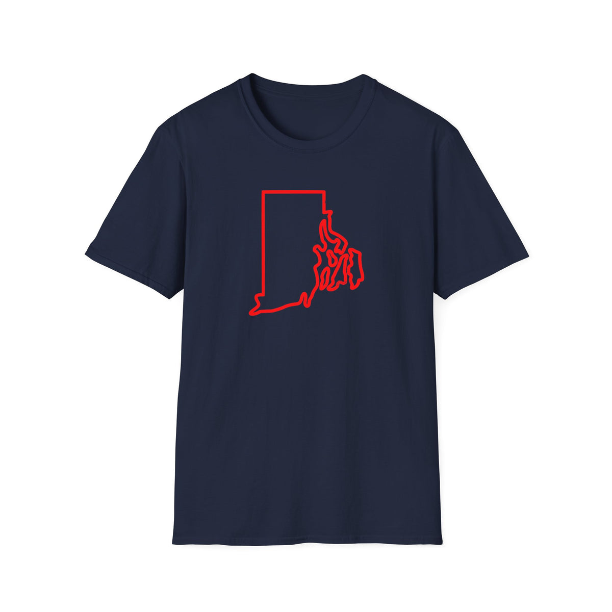 Unisex Softstyle T-Shirt, map of Rhode Island