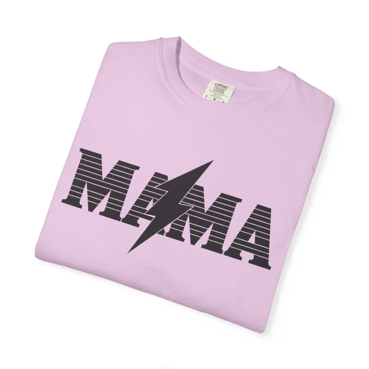Unisex Garment-Dyed T-shirt, Mama Lightning Bolt Shirt, Minimalist Mama Tee, Trendy Mom Shirt