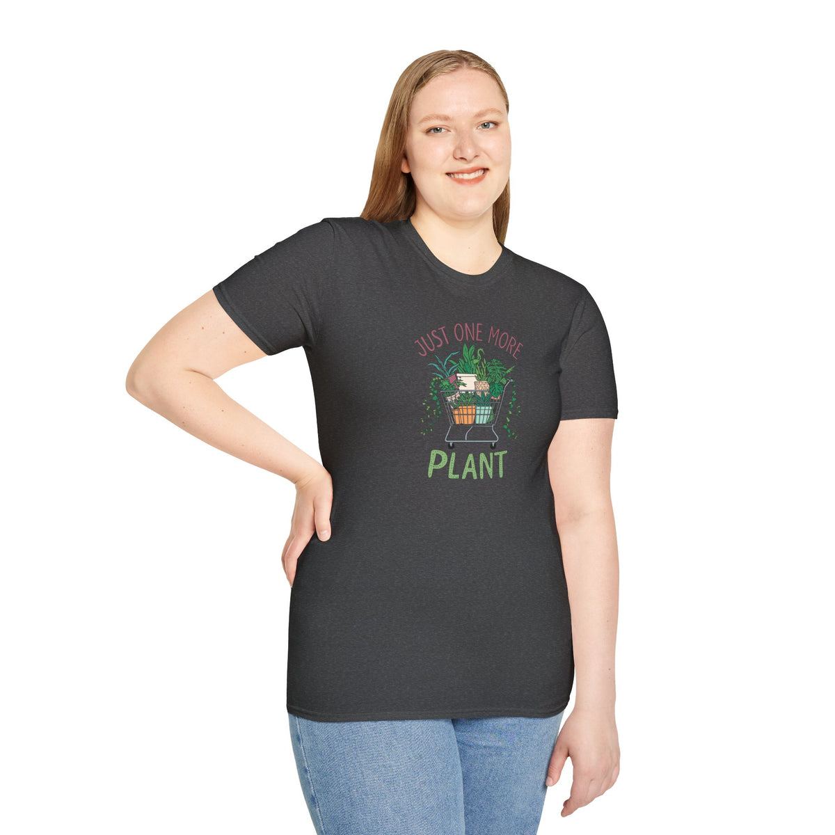 Unisex Softstyle T-Shirt, Just One More Plant Shirt, Plant Addiction Tee, Funny Garden Shirt, Plant Mom Gift, Spring Plant Lover T-Shirt