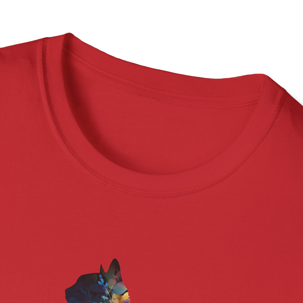 Unisex Softstyle T-Shirt, Floweral Cat