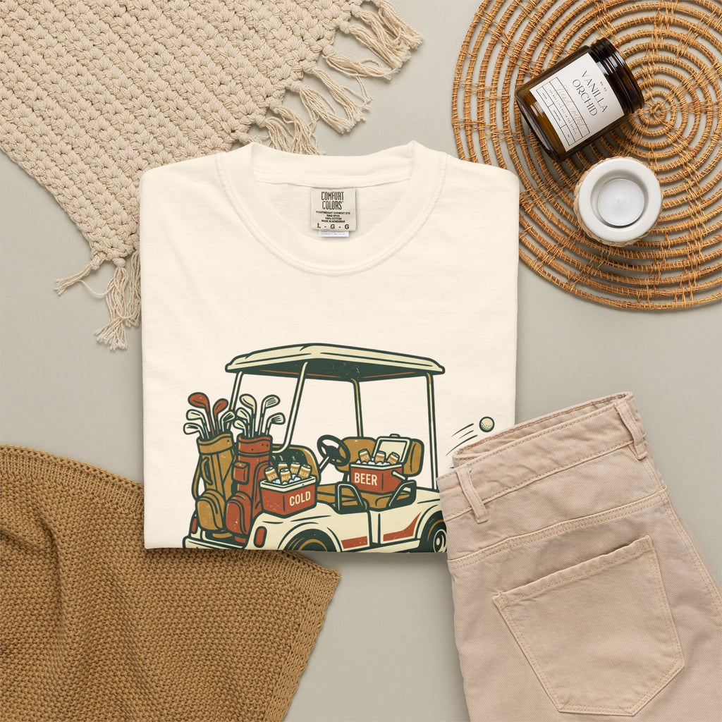 Unisex Garment-Dyed T-shirt, Funny Golf Cart Beer Shirt, My Own Cart My Own Beer, Golfer Gift T-Shirt