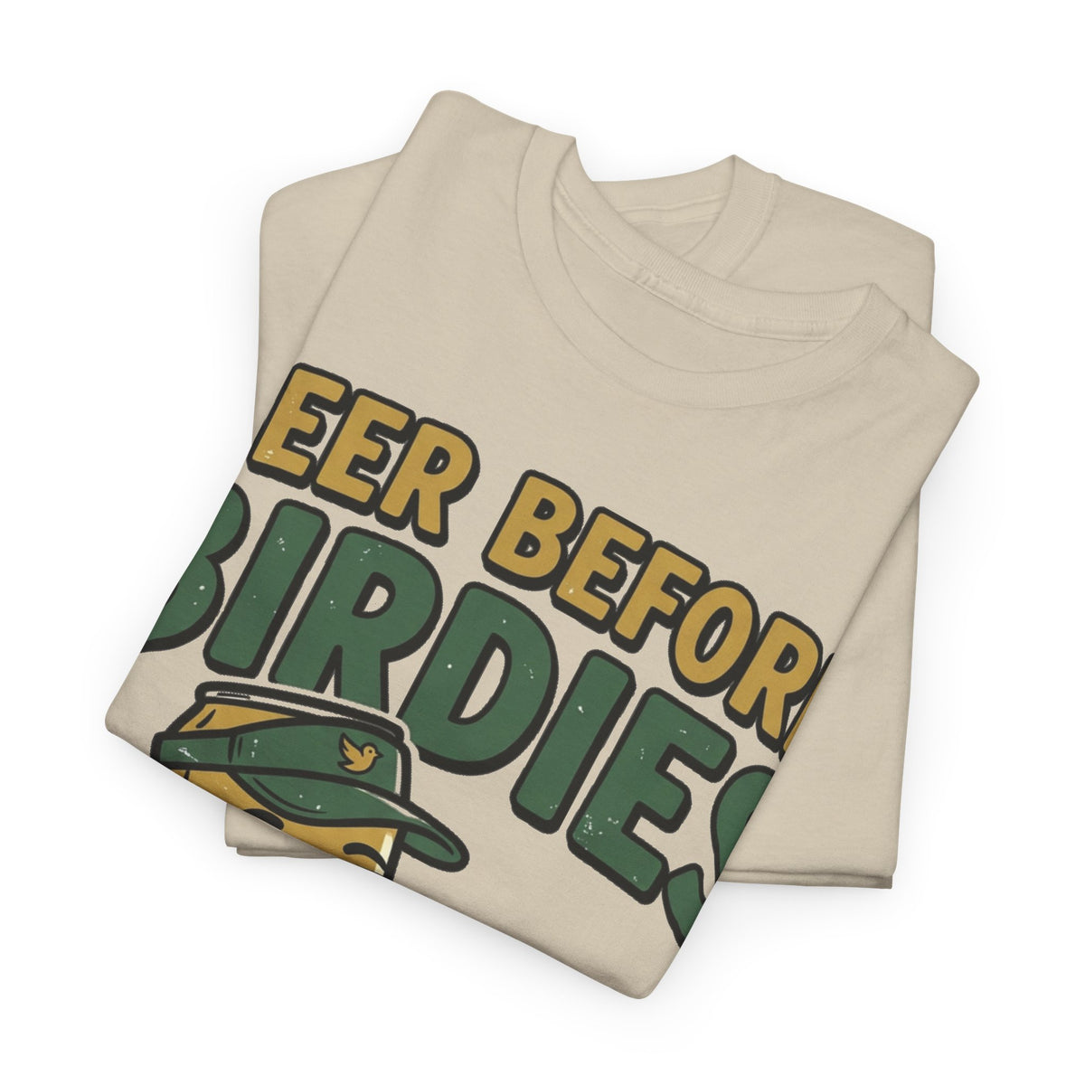 Unisex Heavy Cotton Tee, Beer Before Birdies Shirt, Funny Golfing T-Shirt, Beer Lover Gift for Golfers