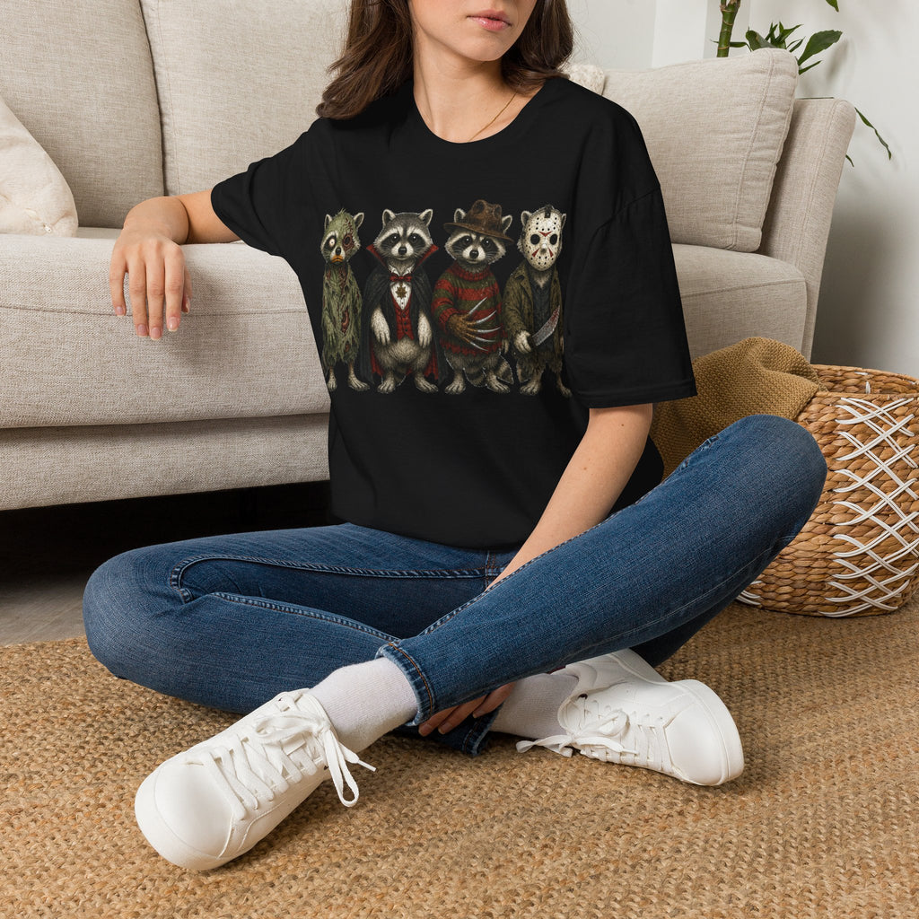 Unisex Softstyle T-Shirt, raccoon halloween
