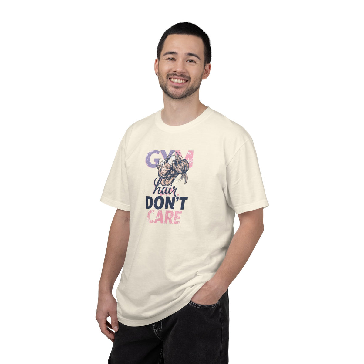 Unisex Garment-Dyed T-shirt,Gym Hair Don’t Care Shirt, Cute Workout Shirt Women, Funny Gym Tee, Messy Bun Fitness Shirt, Comfort Colors Women Gym