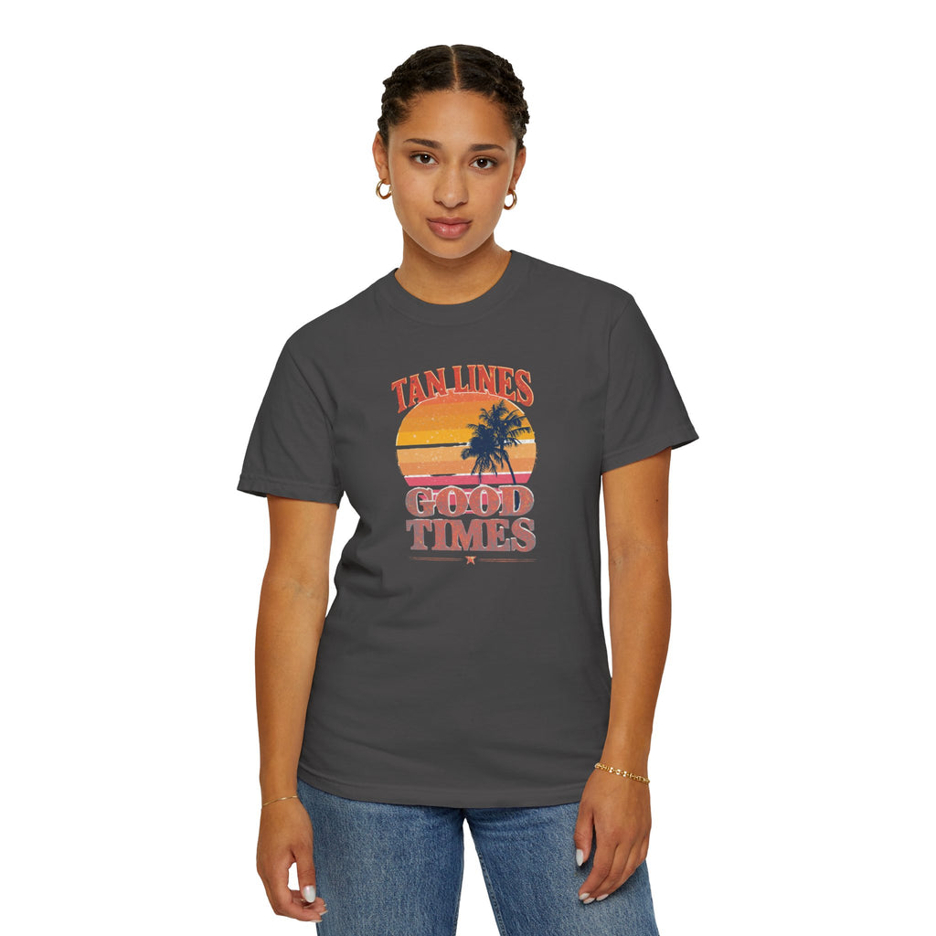 Unisex Garment-Dyed T-shirt, tan lines good times