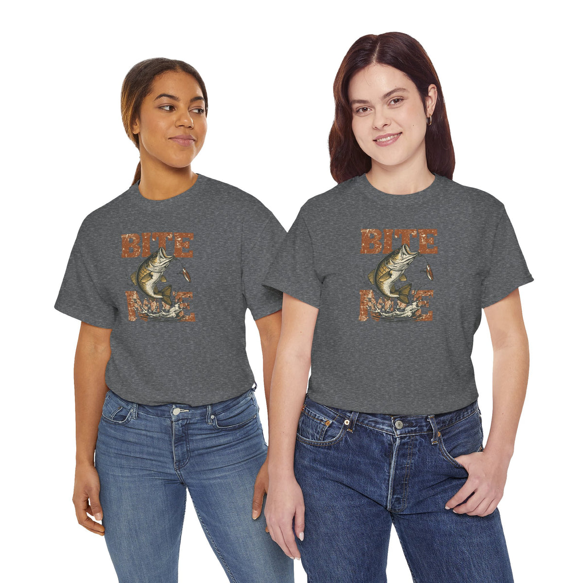 Unisex Heavy Cotton Tee, bass fishing, bite me shirt