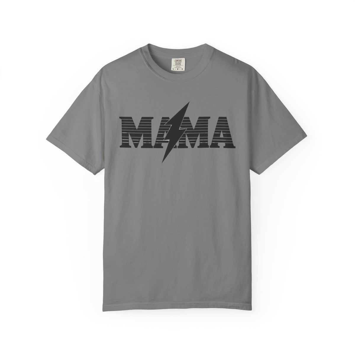Unisex Garment-Dyed T-shirt, Mama Lightning Bolt Shirt, Minimalist Mama Tee, Trendy Mom Shirt