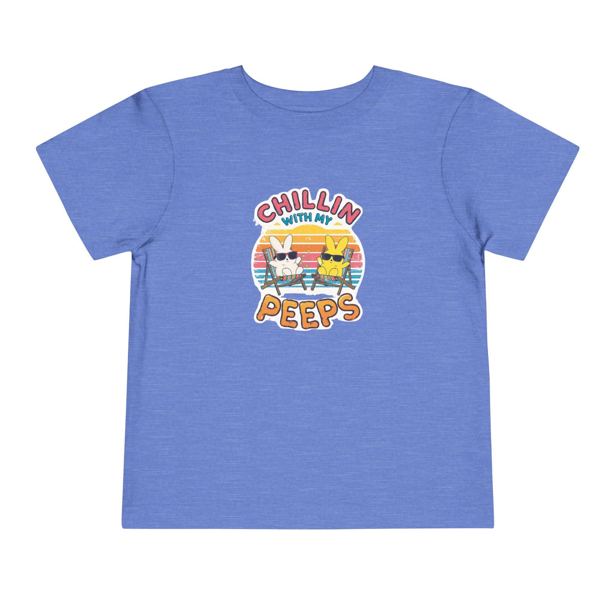 Toddler Short Sleeve Tee,Chillin With My Peeps Shirt, Funny Easter Bunny Shirt, Retro Easter Shirt