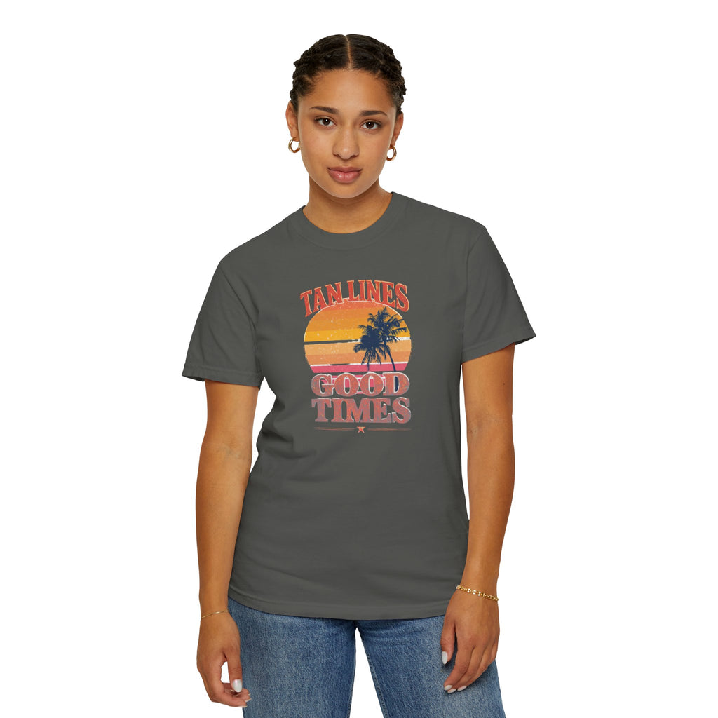 Unisex Garment-Dyed T-shirt, tan lines good times