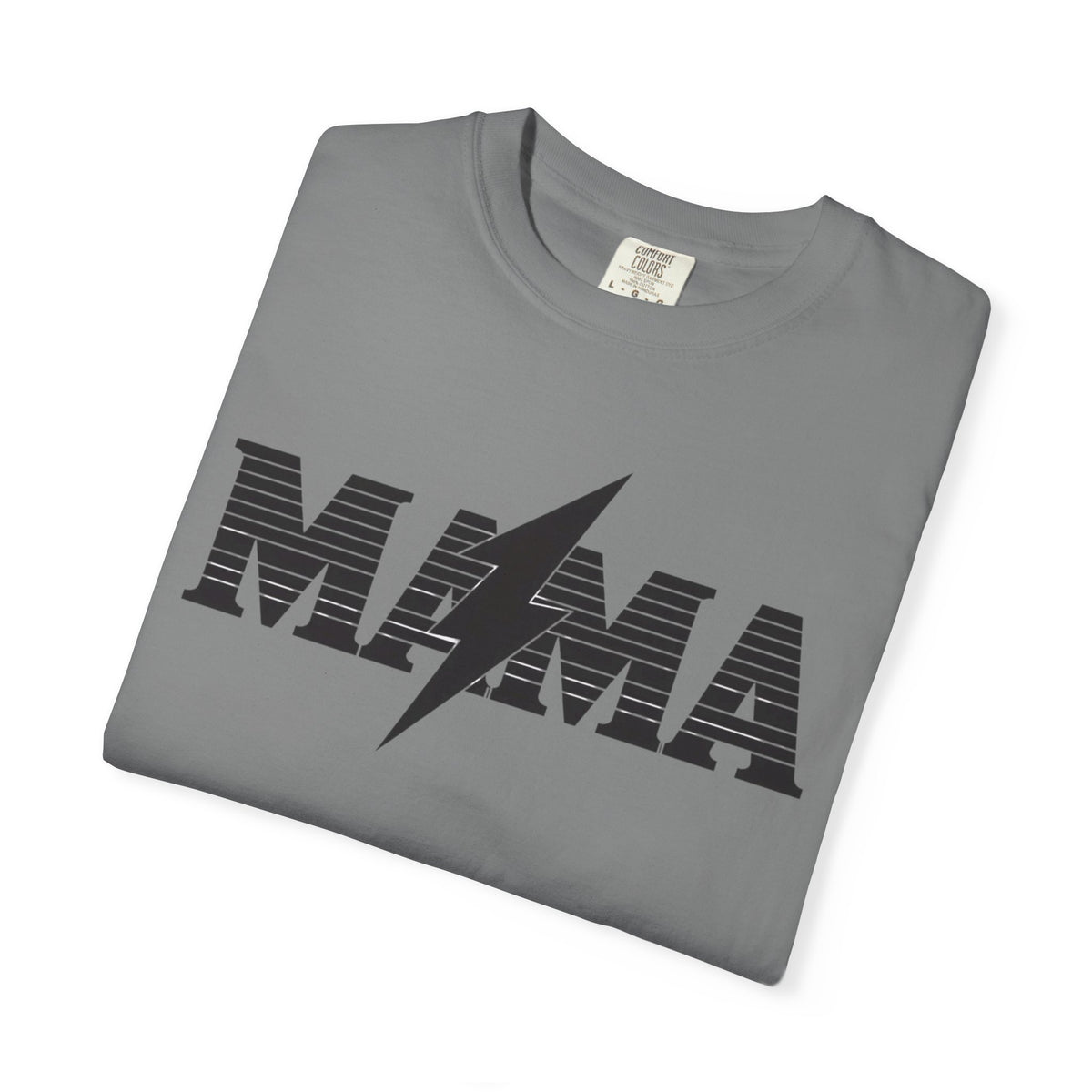 Unisex Garment-Dyed T-shirt, Mama Lightning Bolt Shirt, Minimalist Mama Tee, Trendy Mom Shirt