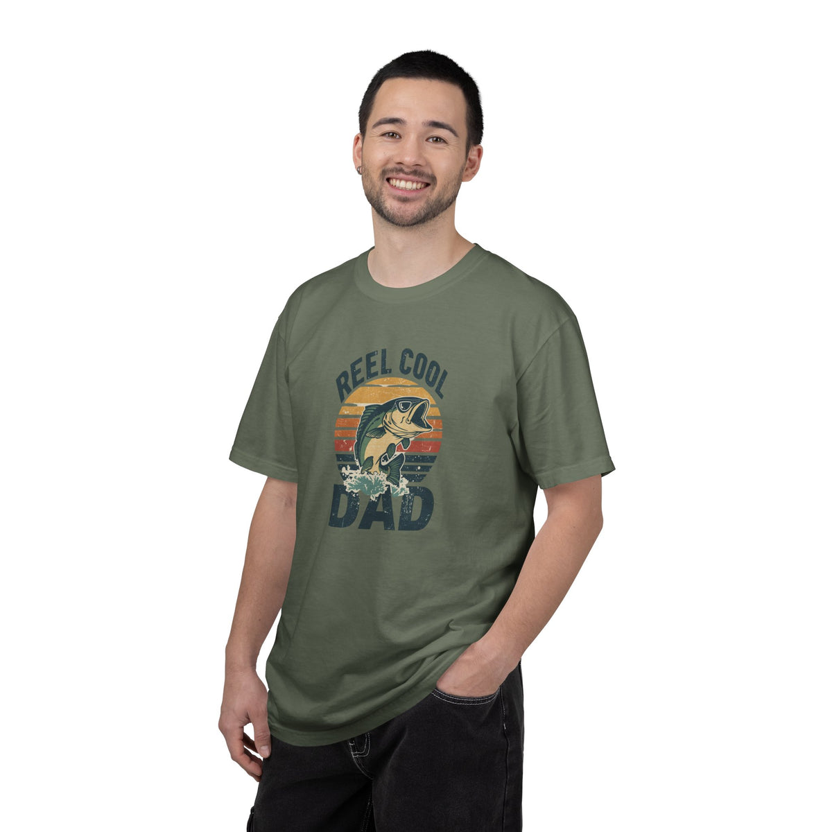 Unisex Garment-Dyed T-shirt,Reel Cool Dad Fishing Shirt, Funny Fishing Dad Shirt, Father’s Day Fishing Gift