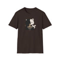 Unisex Softstyle T-Shirt, Cat eating Ramen